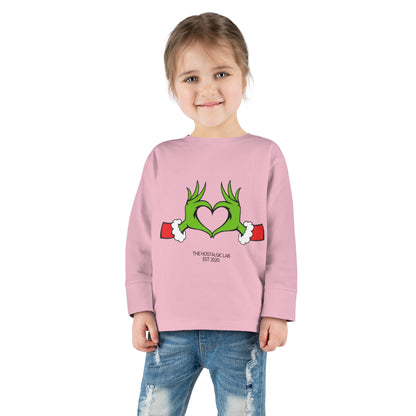 Grinch Heart Toddler Long Sleeve Tee