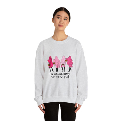 Unisex On Wednesdays We Wear Pink Crewneck Sweatshirt