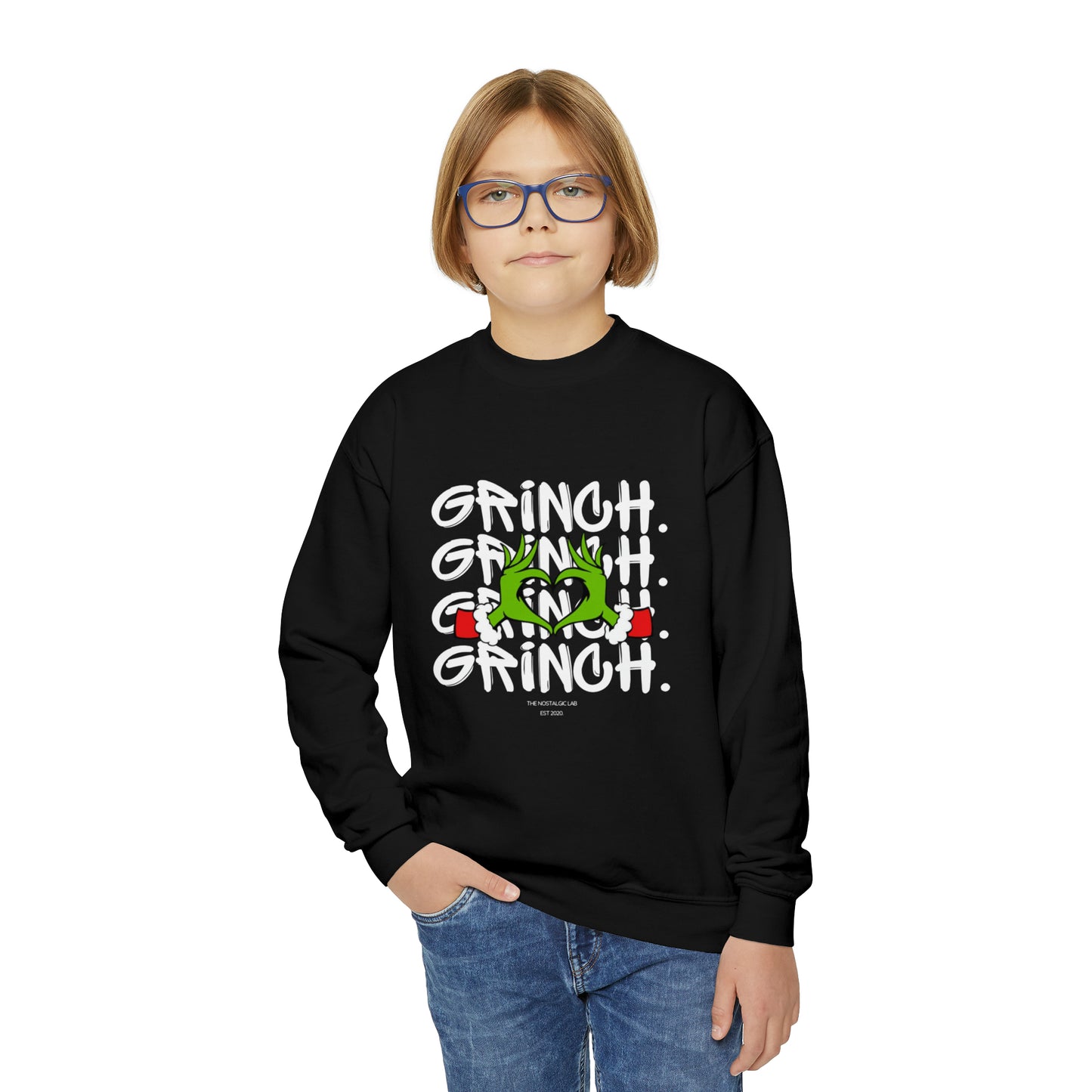 Grinch Heart Youth Crewneck Sweatshirt