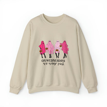 Unisex On Wednesdays We Wear Pink Crewneck Sweatshirt