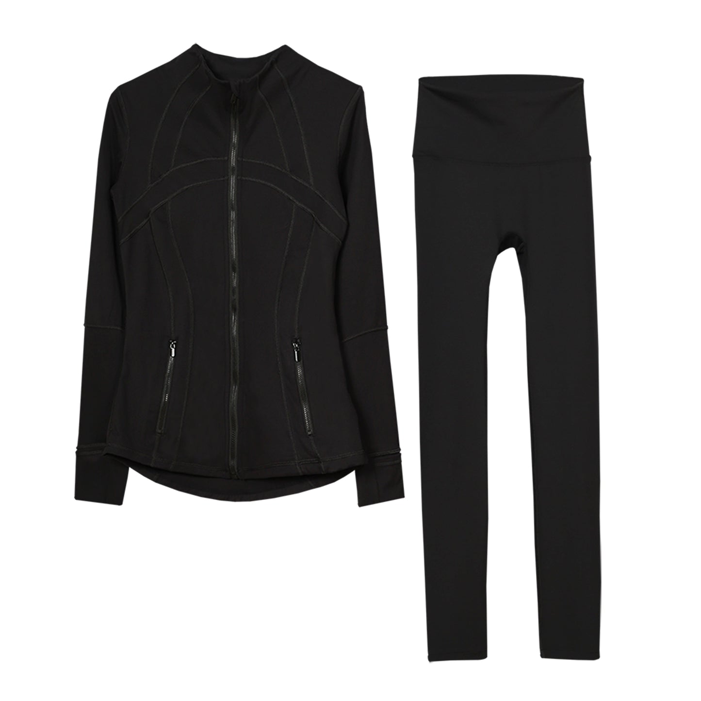 Lululemon Black Full Zip Define Leggings Set