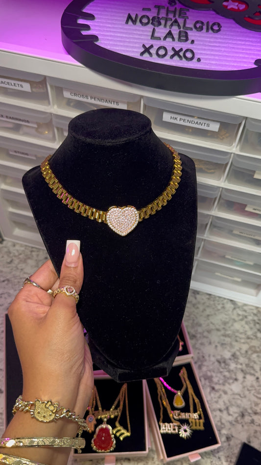 Pink Hrt Rolex Chain