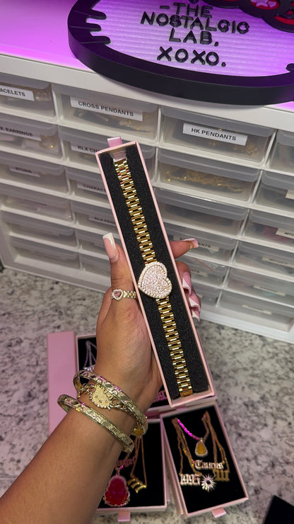 Pink Hrt Rolex Chain