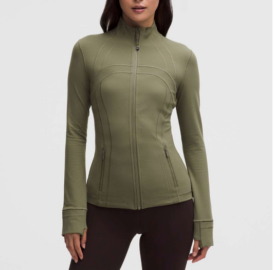Lululemon Olive Green Full Zip Define Leggings Set