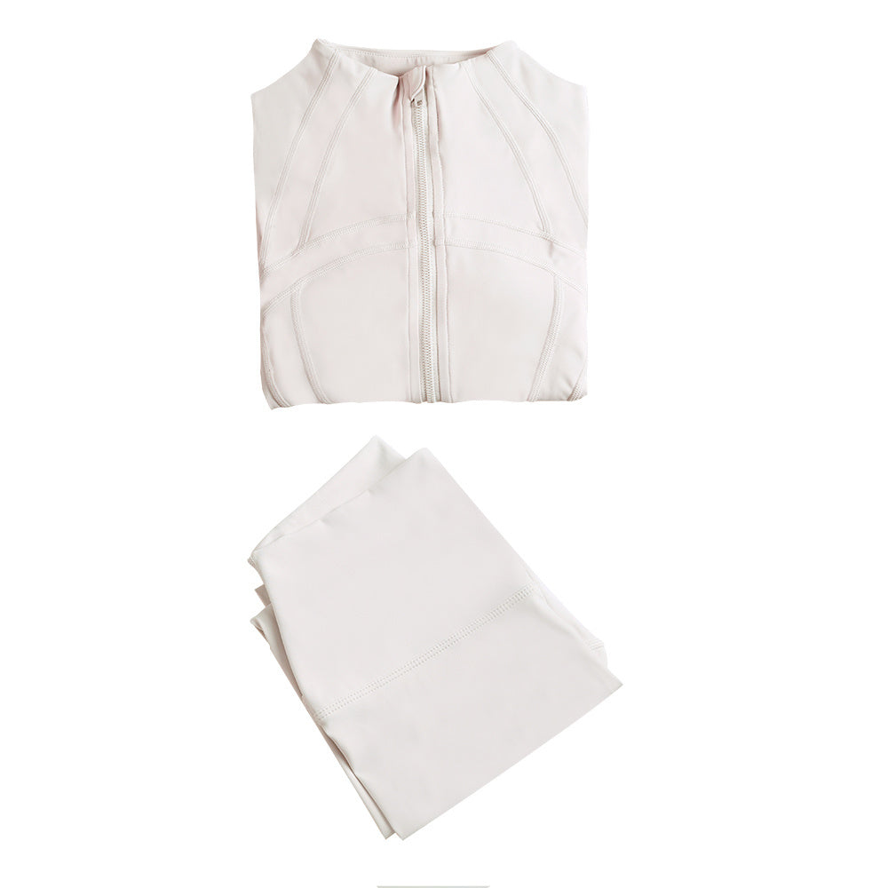 Lululemon Bone Full Zip Define Leggings Set