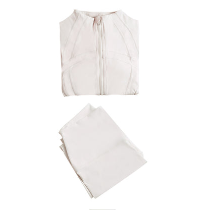 Lululemon Bone Full Zip Define Leggings Set