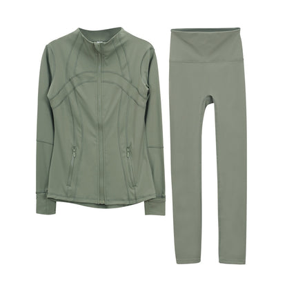 Lululemon Olive Green Full Zip Define Leggings Set