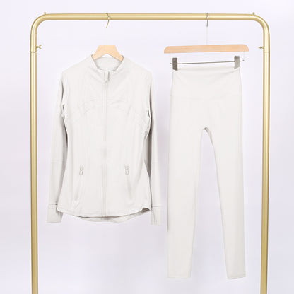 Lululemon Bone Full Zip Define Leggings Set