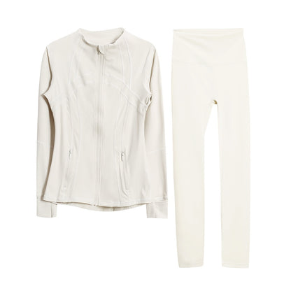 Lululemon Bone Full Zip Define Leggings Set