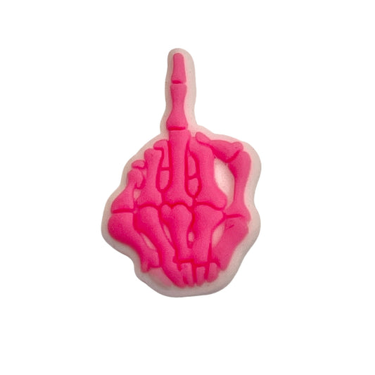 Pink Middle Finger Croc Klip