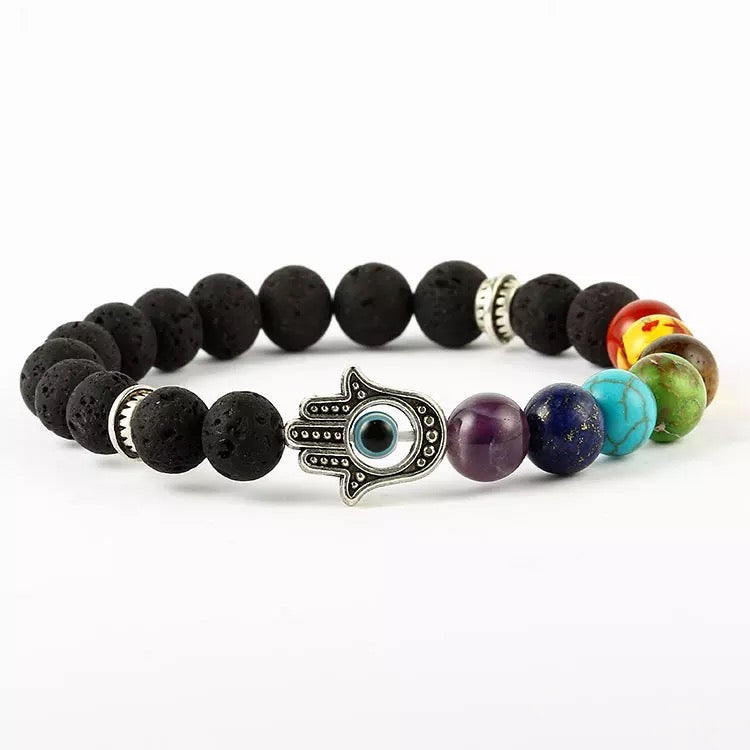 Lava Stone Beaded Buddha Bracelet