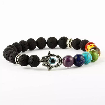 Lava Stone Beaded Buddha Bracelet