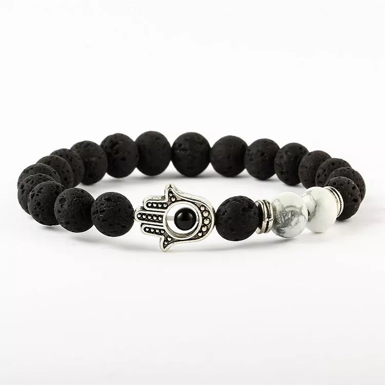 Lava Stone Beaded Buddha Bracelet
