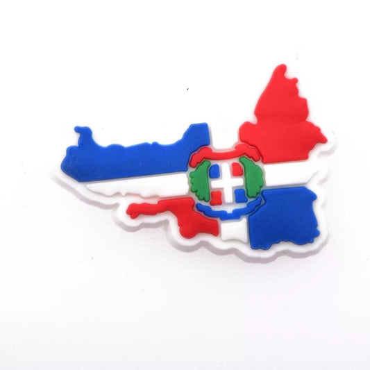 Dominican Flag II Croc Klip