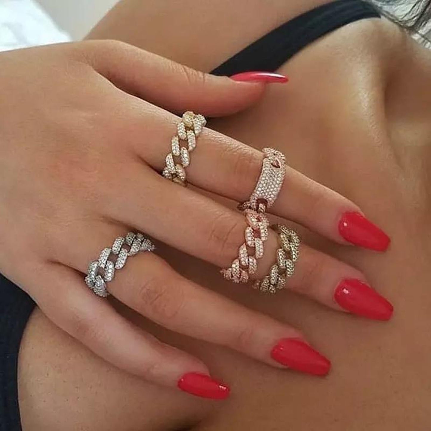 Luxe Icy Cuban Link Ring