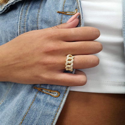 Luxe Icy Cuban Link Ring