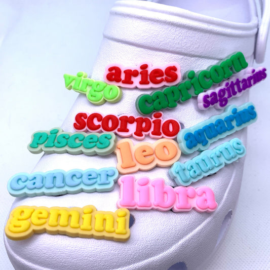 Zodiac Names Croc Klips