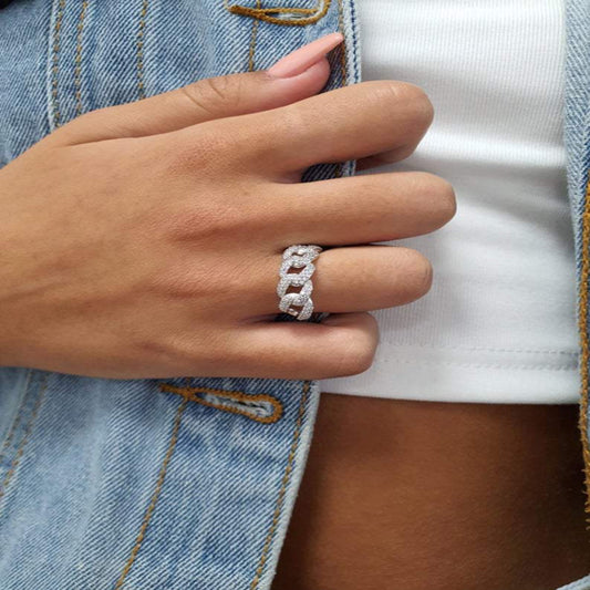 Luxe Icy Cuban Link Ring