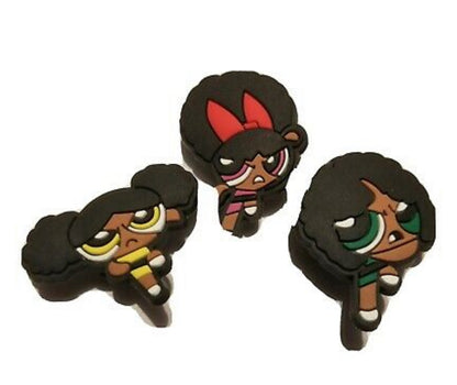 Afro Power Puff Girls Croc Klip