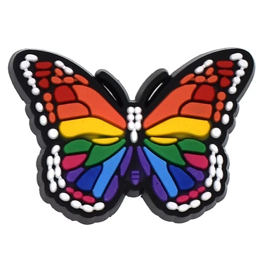 Rainbow Butterfly Croc Klip