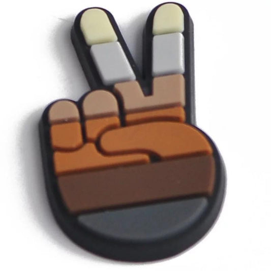 Melanin Peace Sign Croc Klip