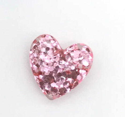 Pink Glitter Heart Croc Klip